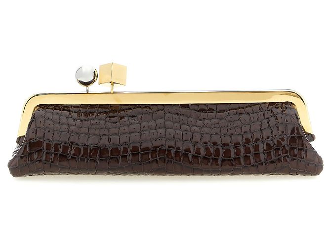 Jacquemus Clutch in pelle di capra marrone - vista 3