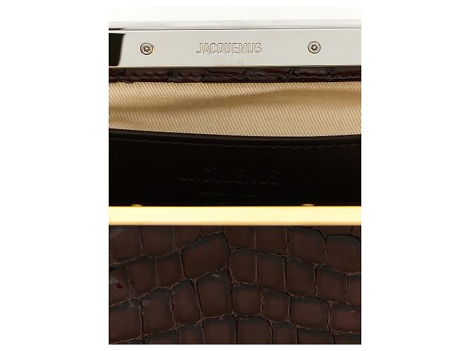 Jacquemus Clutch in pelle di capra marrone - vista 5