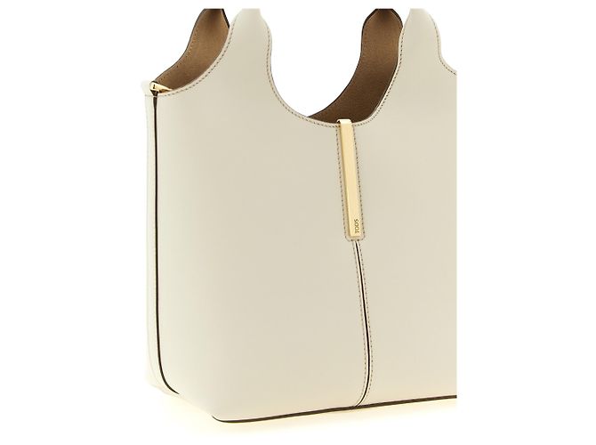 Tod's Borsa Tote in pelle di vitello bianca - vista 3