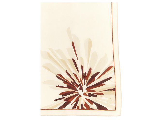 Sciarpa di seta Brunello Cucinelli Bloom Print Beige - vista 2