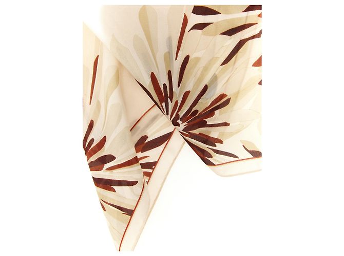 Sciarpa di seta Brunello Cucinelli Bloom Print Beige - vista 3