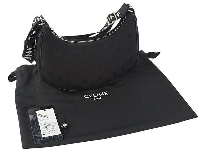 Céline Borsa a tracolla Hobo Medium in Jacquard Triomphe - vista 8