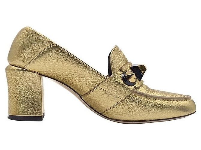 Fendi Mocassini con tacco e borchie dorate - vista 6