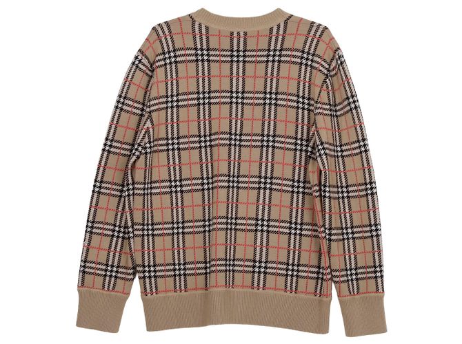 Burberry Check Round Knit Beige - vue 2