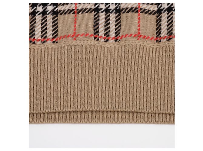 Burberry Check Round Knit Beige - vue 5
