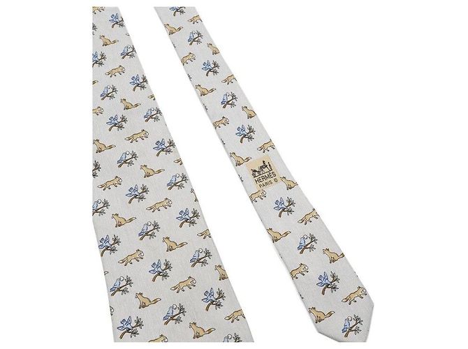 Hermès Gravata de seda com padrão animal - vista 4