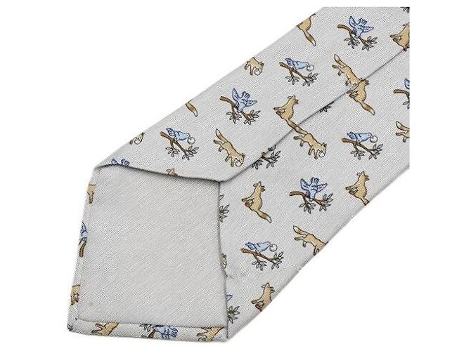 Hermès Gravata de seda com padrão animal - vista 8