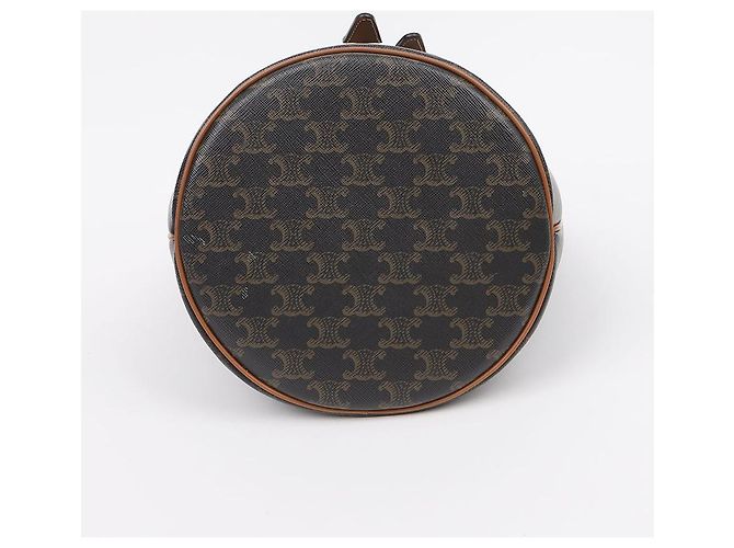 Céline Borsa Clara da donna in tela Triumph e vitello Tan - vista 6