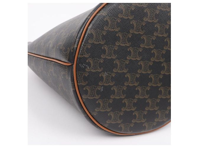 Céline Borsa Clara da donna in tela Triumph e vitello Tan - vista 7