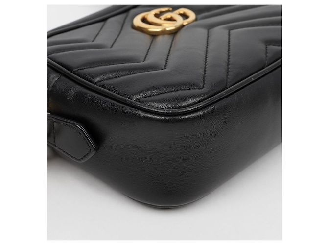 Gucci Borsa a tracolla mini GG Marmont Matelassé Black - vista 10
