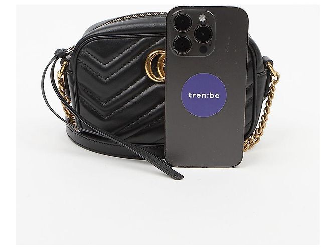 Gucci Borsa a tracolla mini GG Marmont Matelassé Black - vista 12