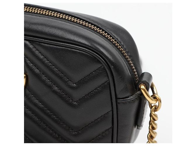 Gucci Borsa a tracolla mini GG Marmont Matelassé Black - vista 3