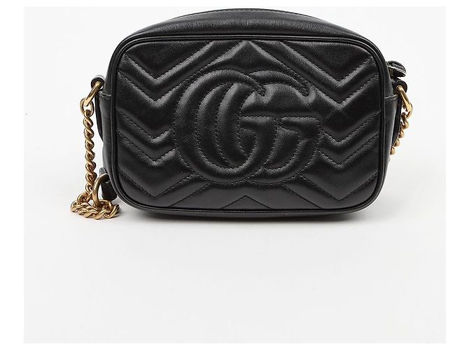 Gucci Borsa a tracolla mini GG Marmont Matelassé Black - vista 5