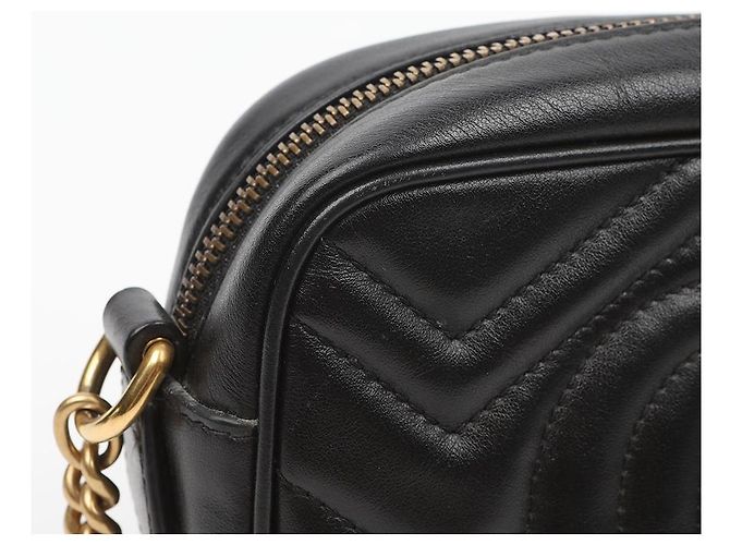Gucci Borsa a tracolla mini GG Marmont Matelassé Black - vista 6