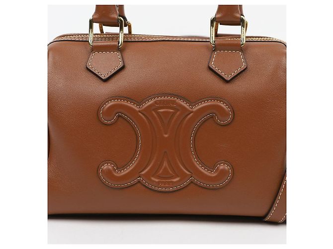 Céline Picca Boston Quille Triomphe in pelle di vitello liscia Tan - vista 2