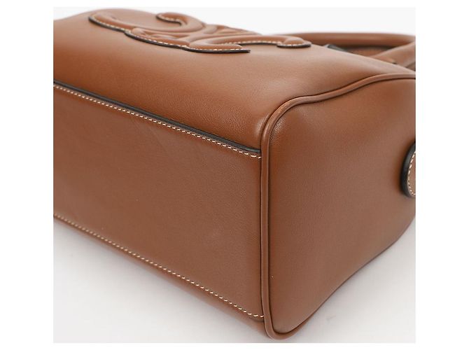 Céline Picca Boston Quille Triomphe in pelle di vitello liscia Tan - vista 7