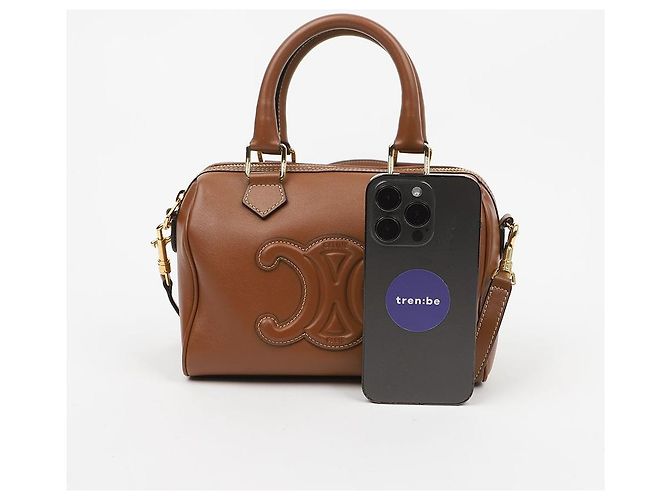 Céline Picca Boston Quille Triomphe in pelle di vitello liscia Tan - vista 9