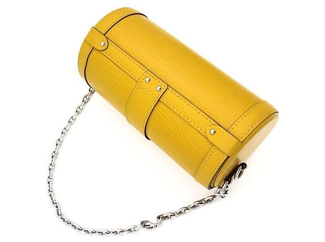 Louis Vuitton Epi Papillon Trunk Borsa a mano in pelle gialla - vista 4