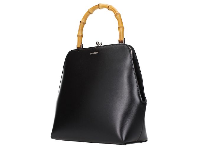 Jil Sander Bolsa de mão em couro preto - vista 2