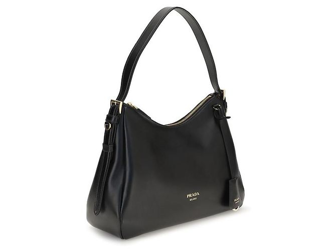 Prada Borsa a tracolla Bos Taurus in pelle di vitello nera - vista 2