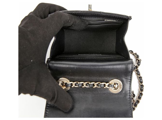 Chanel Borsa a tracolla Trendy CC Mini in pelle d'agnello Nero Oro - vista 12