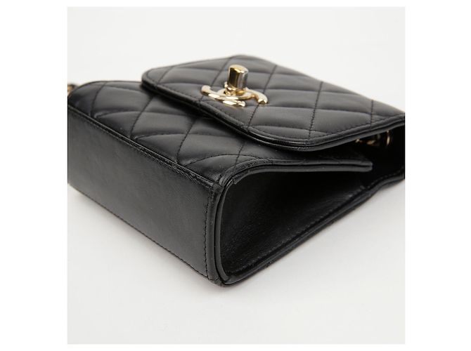 Chanel Borsa a tracolla Trendy CC Mini in pelle d'agnello Nero Oro - vista 9