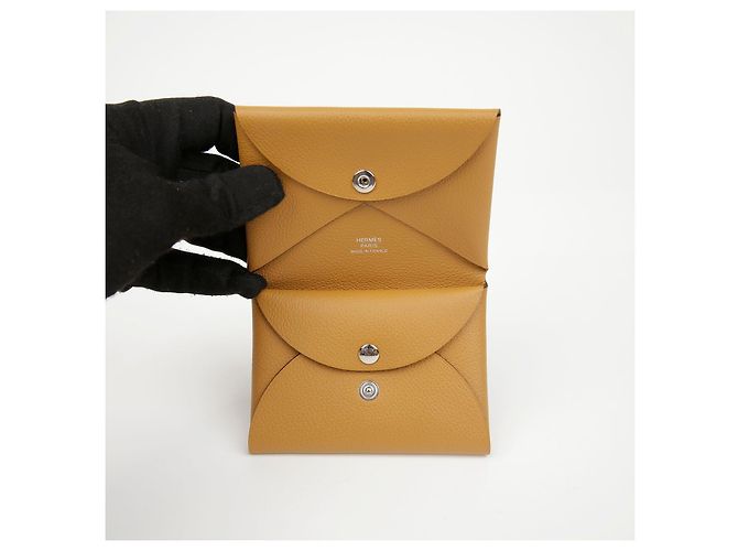 Hermès Duo Ledergeldbörse Gold - Ansicht 6