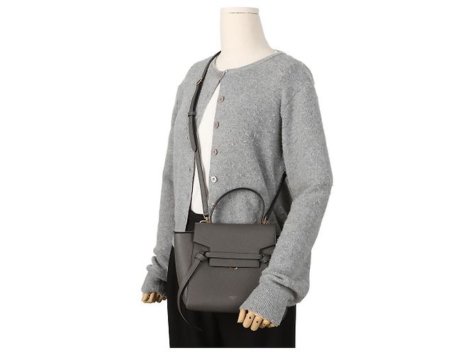 Belt Bag Céline Nano Gürteltasche Grau Kalbsleder - Ansicht 11