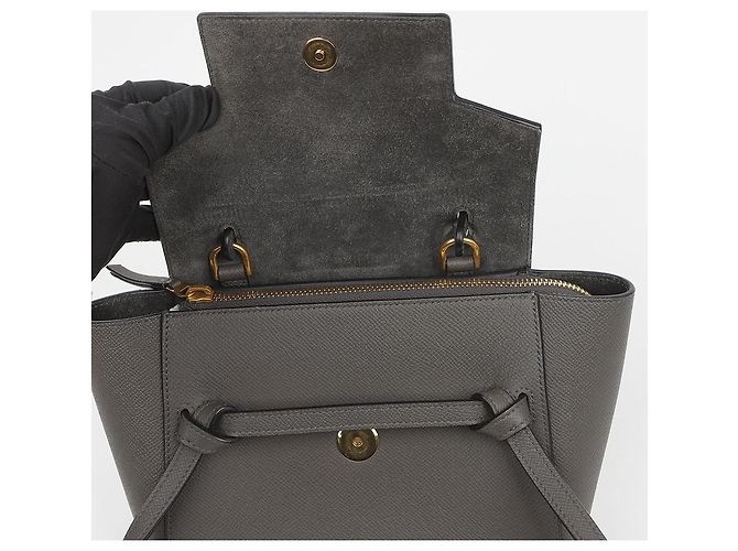 Belt Bag Céline Nano Gürteltasche Grau Kalbsleder - Ansicht 9