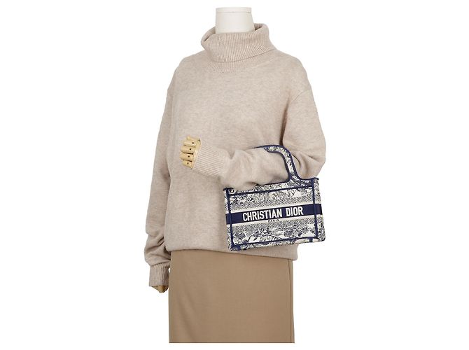 Dior Mini Book Tote Tasche Braun Jacquard - Ansicht 12