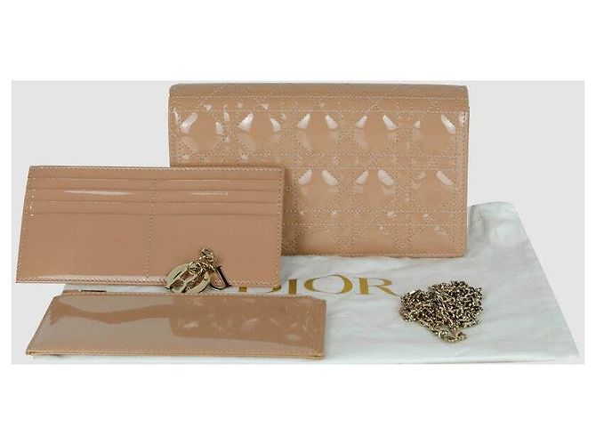 Dior Borsa a tracolla Lady Chain Pouch in Cannage vernice - vista 6