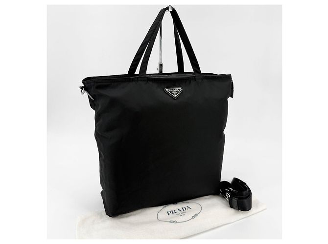 Prada Borsa a tracolla in nylon con logo triangolare - vista 2