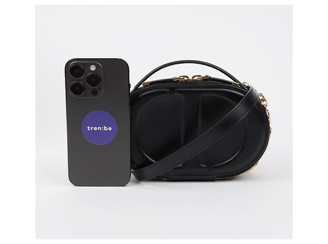Dior Embossed CD Signature Oval Camera Bag Schwarz - Ansicht 14