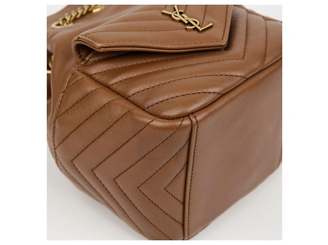 Autre Marque SAINT LAURENT Mini Borsa a Secchiello in Agnello Marrone - vista 11