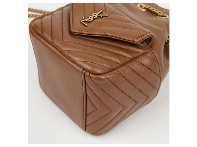 Autre Marque SAINT LAURENT Mini Borsa a Secchiello in Agnello Marrone - vista 12