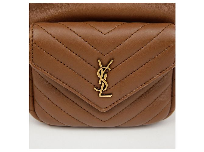 Autre Marque SAINT LAURENT Mini Borsa a Secchiello in Agnello Marrone - vista 4
