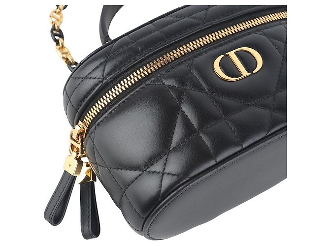 Dior Mini borsa a tracolla Caro Vanity placcata oro - vista 5