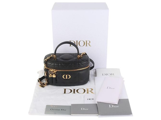Dior Mini borsa a tracolla Caro Vanity placcata oro - vista 8