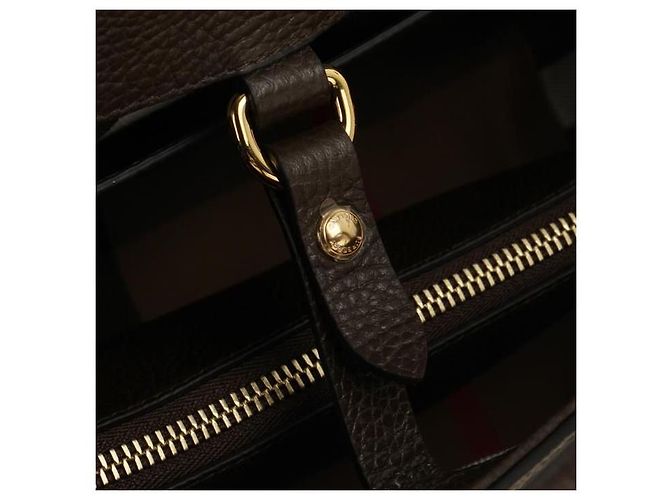 Burberry mala Medium em couro Burman Check - vista 8