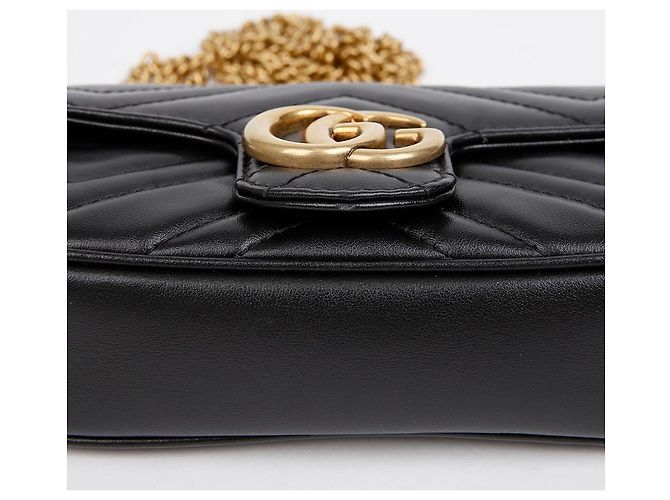 Gucci Borsa a tracolla GG Marmont Super Mini Matelassé nera da donna - vista 7