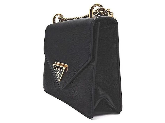 Prada Borsa a tracolla a busta con catena in Saffiano - vista 2