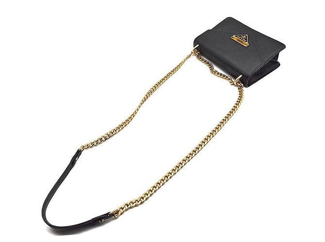 Prada Borsa a tracolla a busta con catena in Saffiano - vista 4
