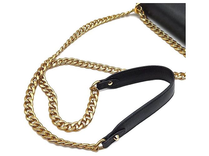 Prada Borsa a tracolla a busta con catena in Saffiano - vista 5