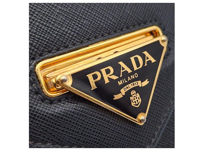 Prada Borsa a tracolla a busta con catena in Saffiano - vista 8