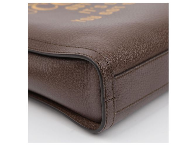 Gucci Großer Leder-Tote-Bag Braun - Ansicht 12