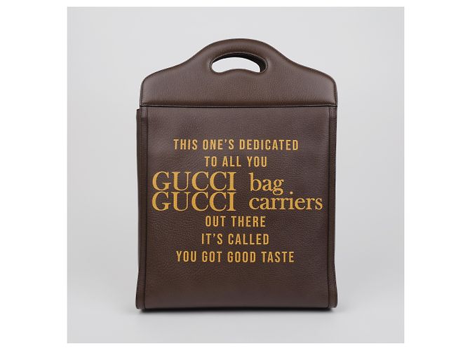 Gucci Großer Leder-Tote-Bag Braun - Ansicht 3