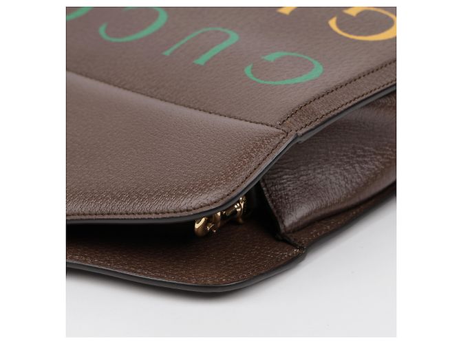 Gucci Großer Leder-Tote-Bag Braun - Ansicht 9