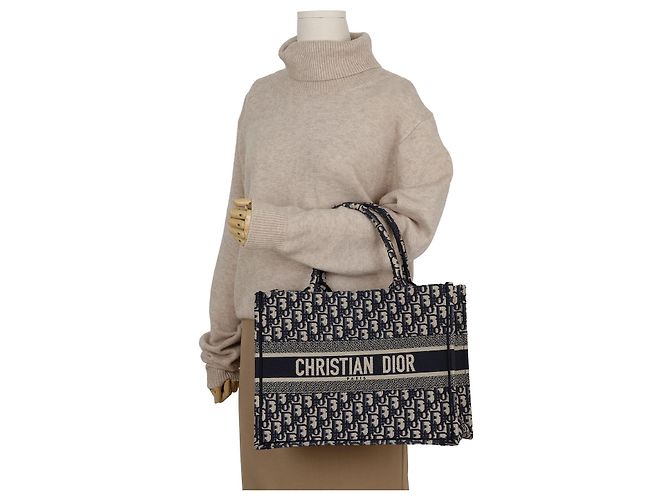 Dior Bolso Book Tote Medium Oblique Azul - vista 15