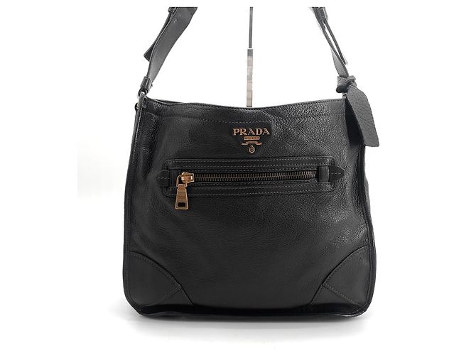 Prada Cervo Gold Logo Schultertasche - Ansicht 10