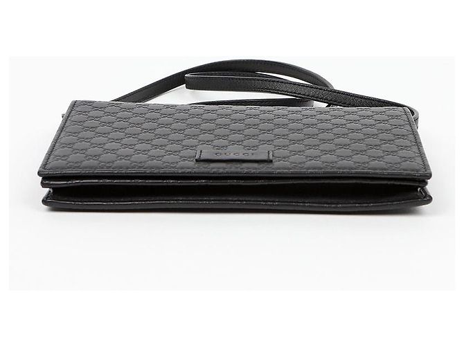 Gucci Borsa a Tracolla Mini Leather Microshima Nera - vista 6